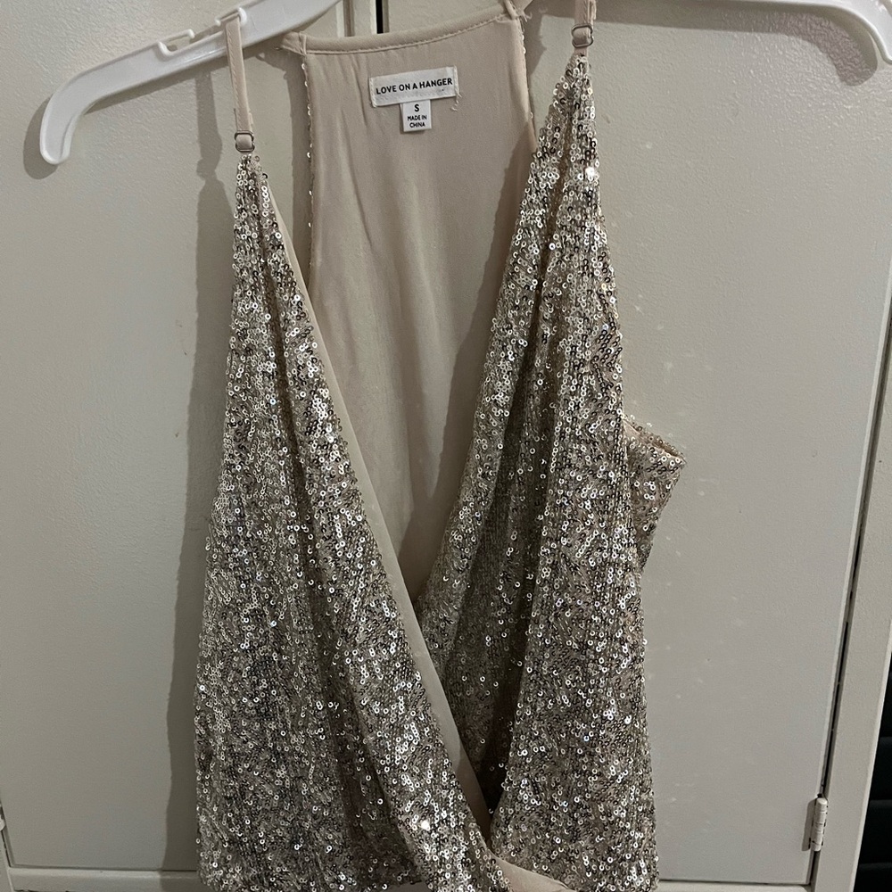 Love on a Hanger Silver Sequin Blouse